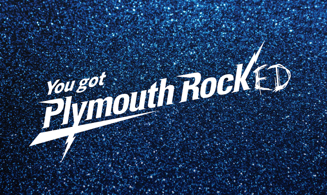 Rock star sticker 'You Got Plymouth Rocked'